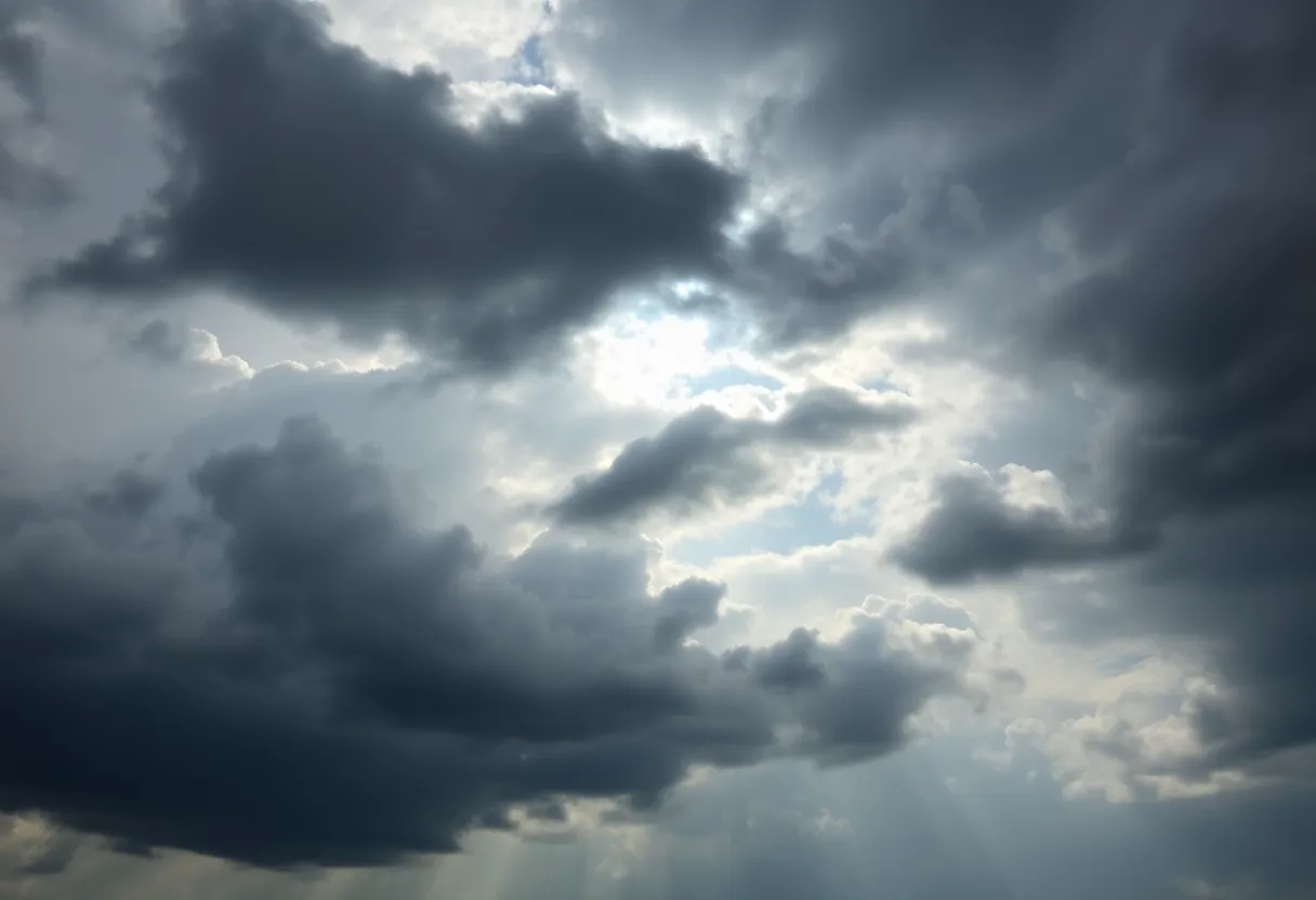 Cloudy skies in Georgia indicating unsettled weather