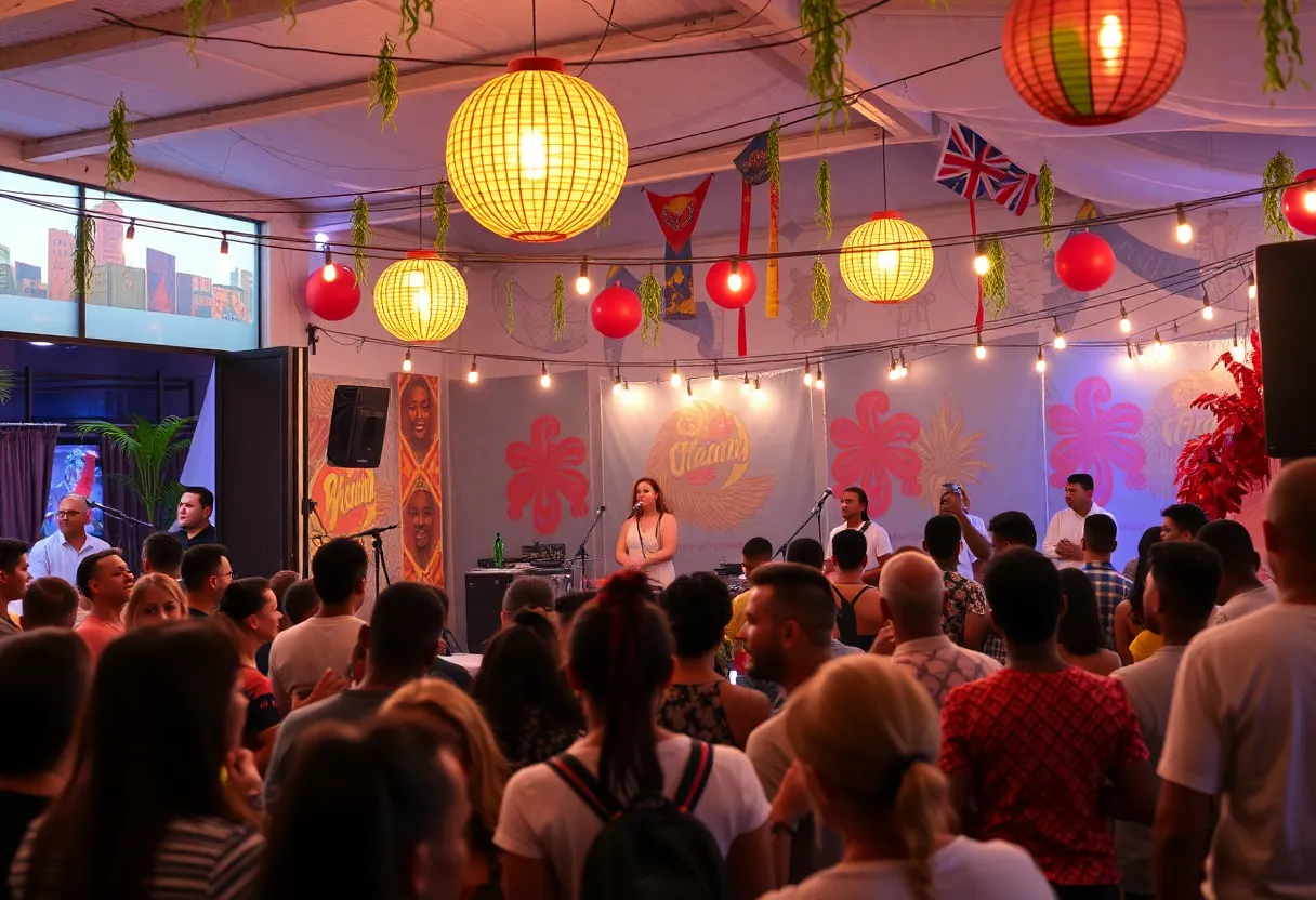 YFN Lucci's album release event in Atlanta with a lively crowd.