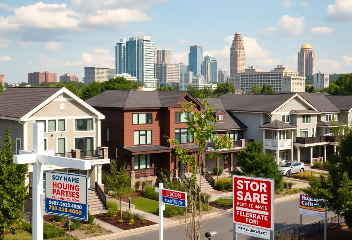 Urban landscape of Atlanta with homes