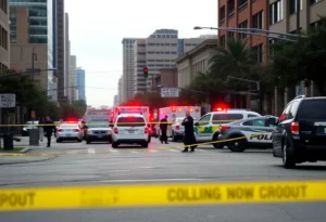 Police cordon at a shooting scene in Atlanta