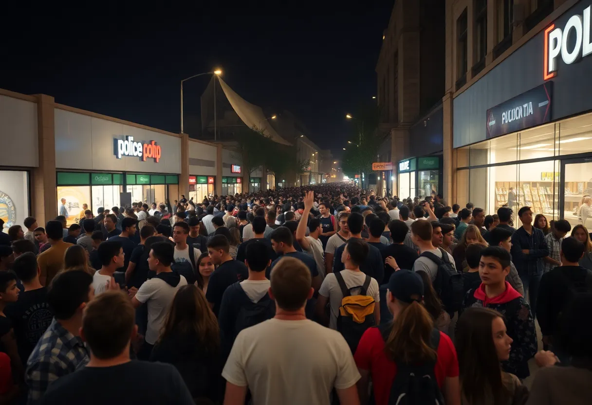 Police response to a disturbance at Atlantic Station with a crowd of teenagers