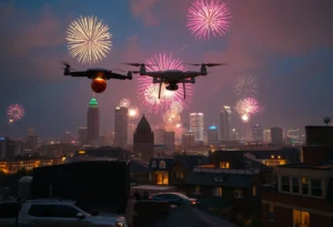 Fireworks display over Atlanta for Countdown Over ATL