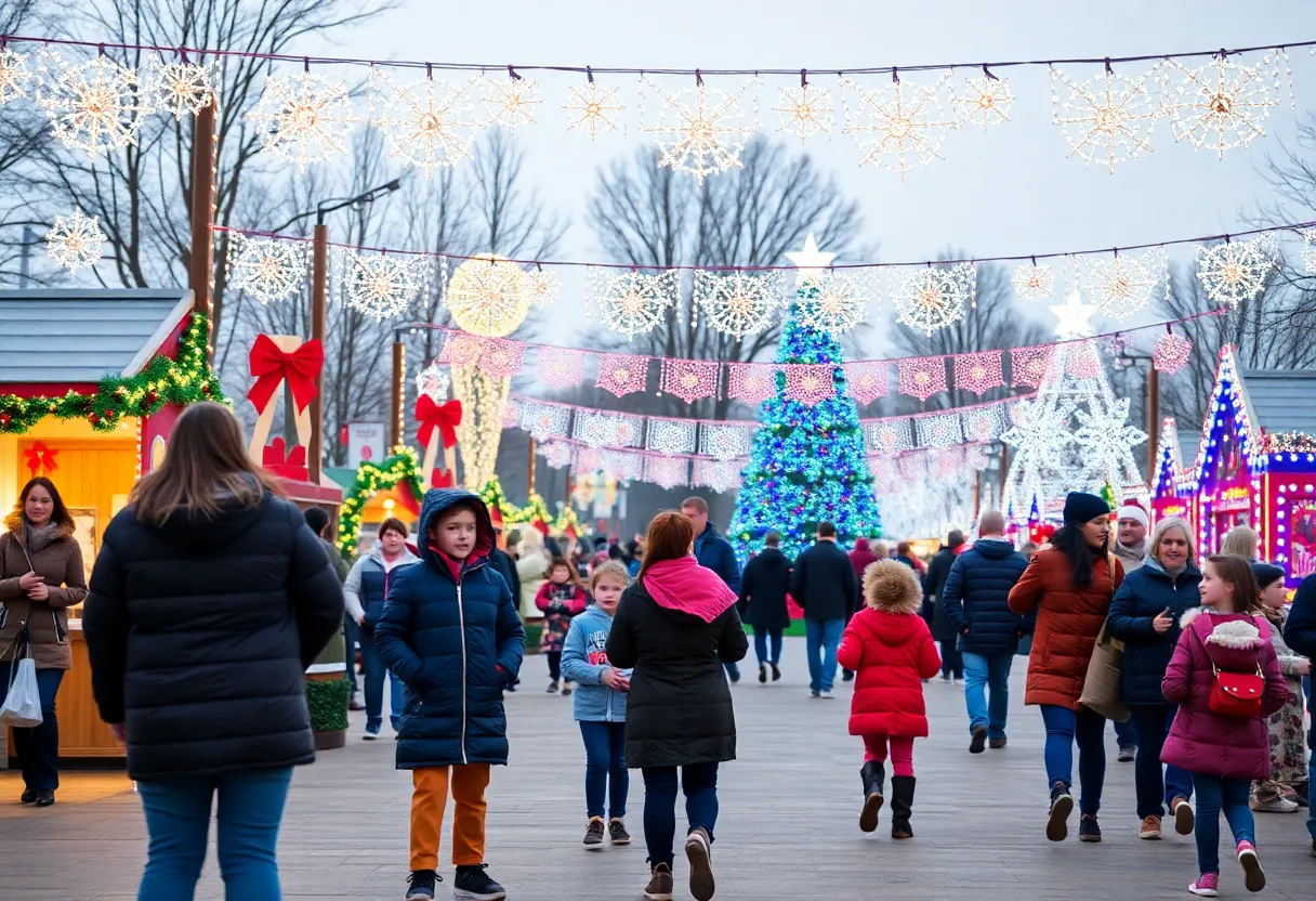 Families enjoying holiday activities in Atlanta