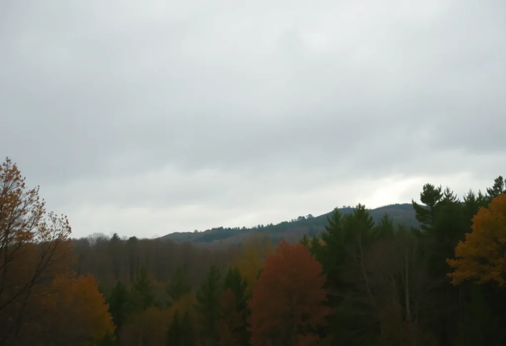 Image showing a cold front in North Georgia with rain and cloudy skies