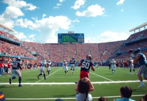 NFL matchup between Los Angeles Rams and Atlanta Falcons in stadium