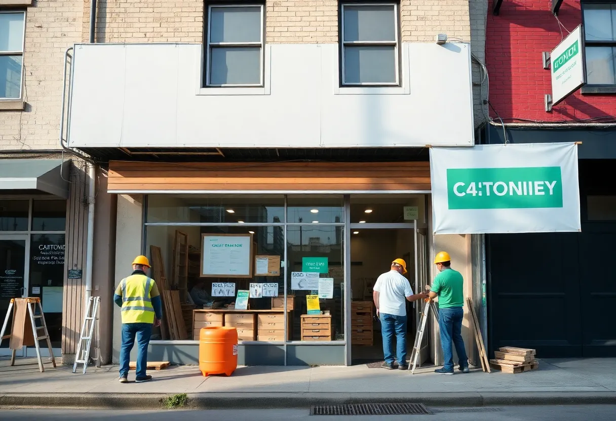 Renovation of a small business storefront