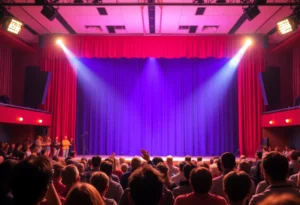 Stand-up comedy stage with audience
