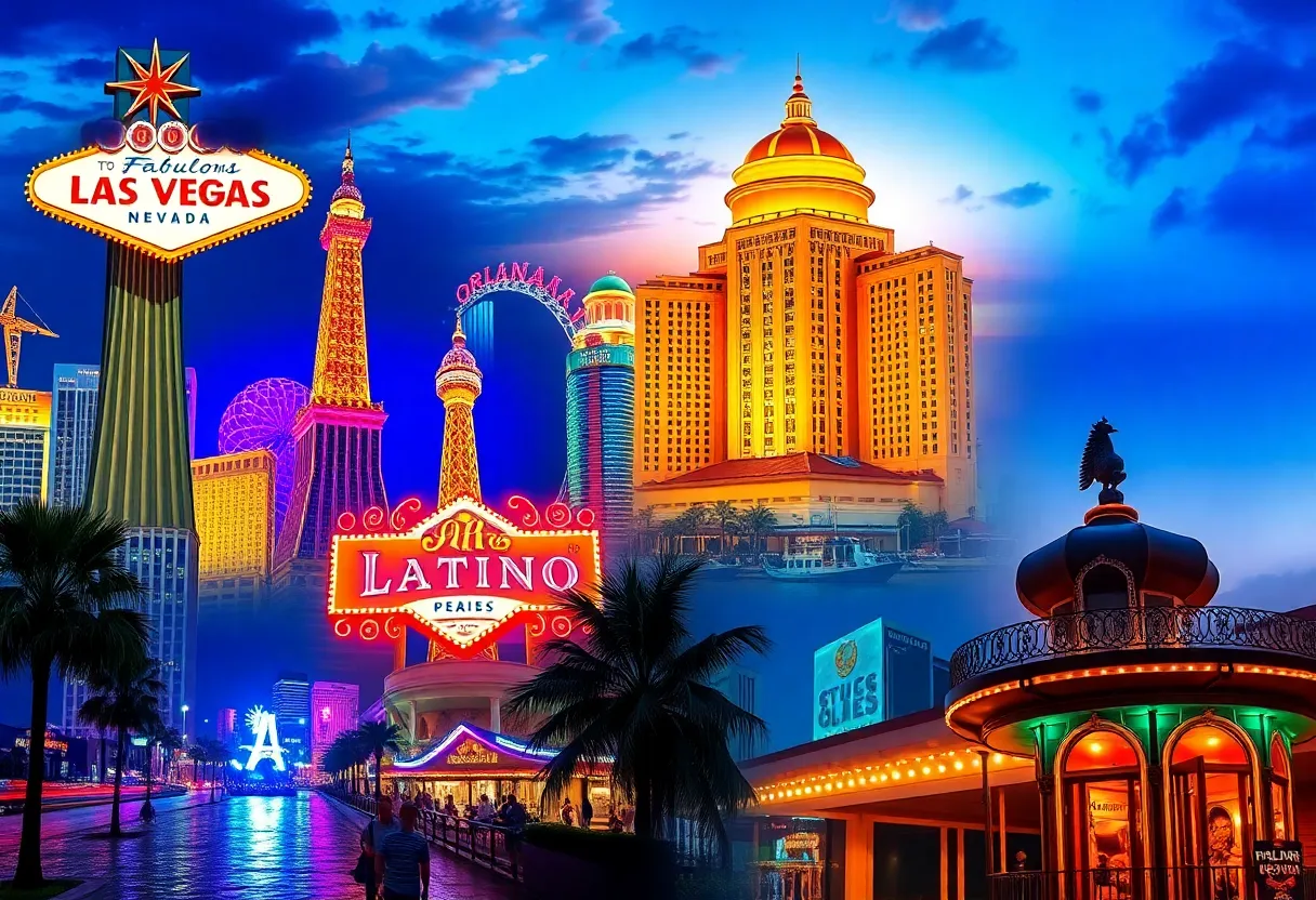 A collage representing the top fun U.S. cities with landmarks and nightlife.