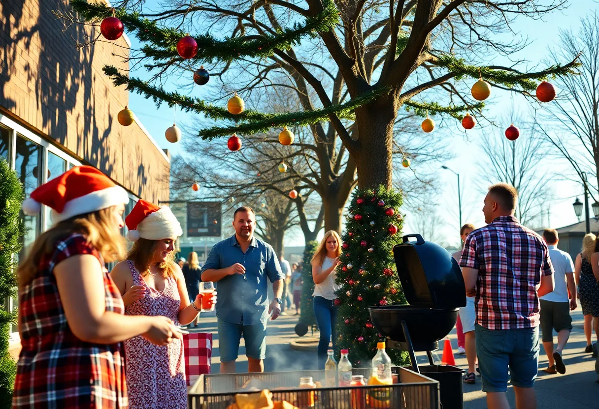 People enjoying warm weather on Christmas Eve in Atlanta