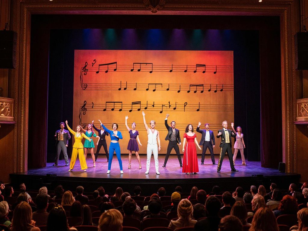 Theatrical stage of Alicia Keys' Hell's Kitchen musical