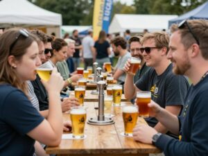 Crowd enjoying craft beer at the Atlanta Cask Ale Tasting