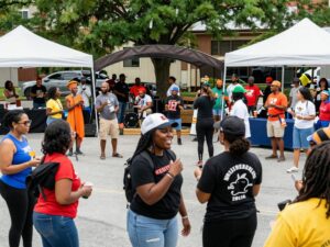 Vibrant gathering of Atlantans celebrating local culture.