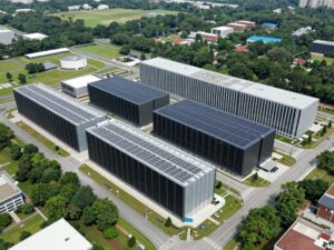 Aerial view of data centers in Atlanta, Georgia