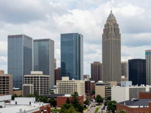 A vibrant view of Atlanta's skyline representing economic development
