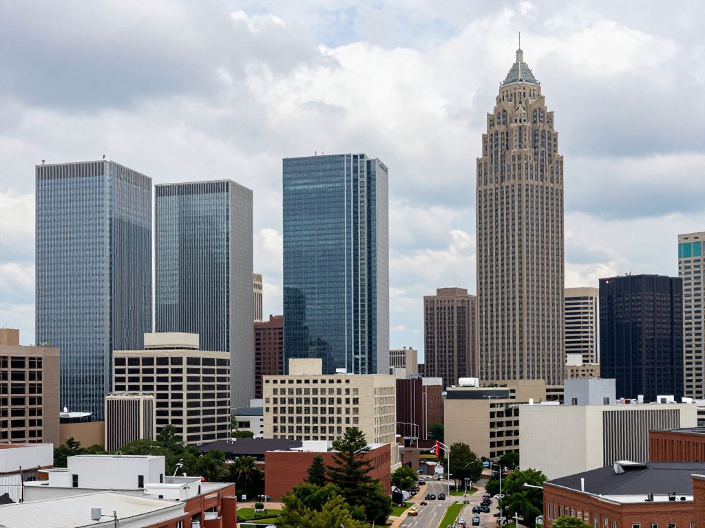 A vibrant view of Atlanta's skyline representing economic development