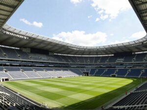 A view of an empty football stadium indicating a change in leadership.