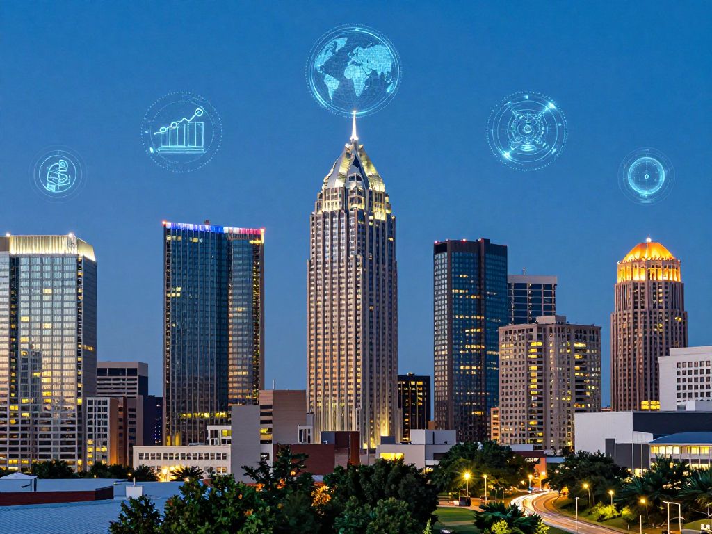 Vibrant skyline of Atlanta representing IT solutions and innovation.