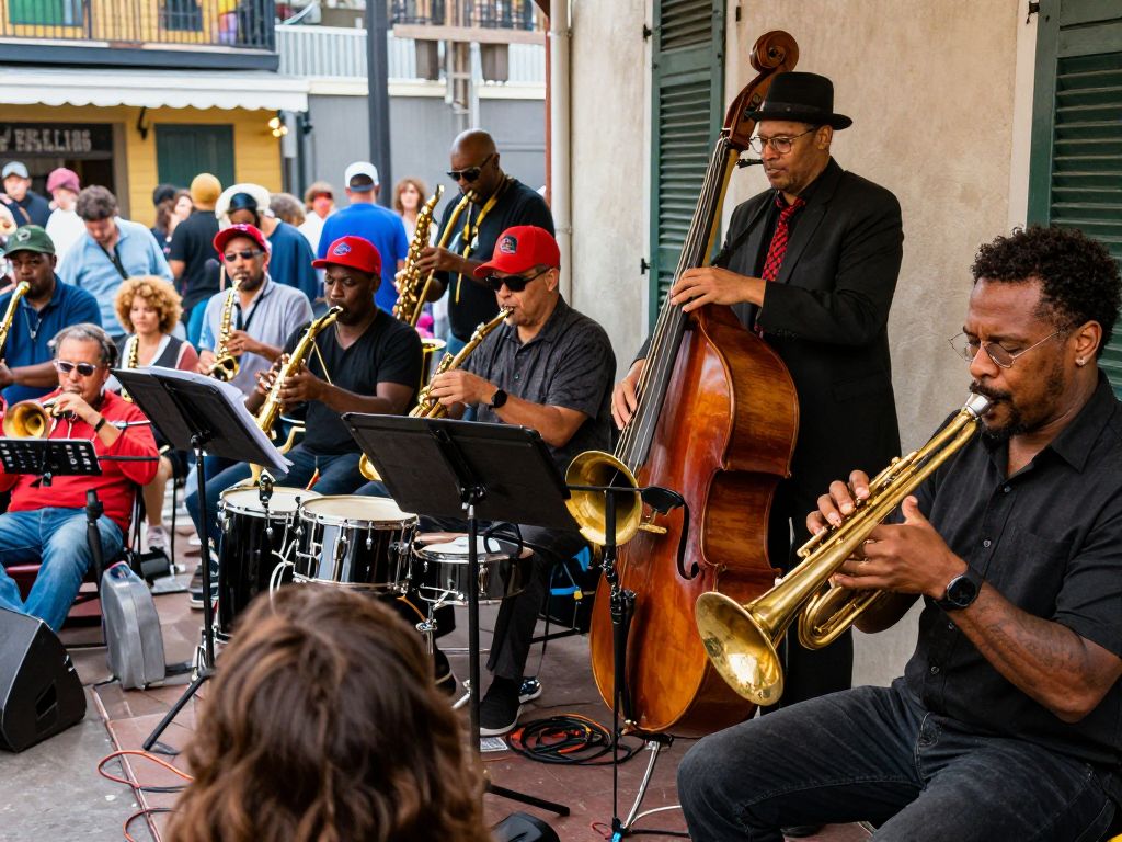 Musicians playing jazz instruments at the event in Atlanta
