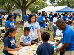 Community members engaging in activities on Martin Luther King Jr. Day in Atlanta