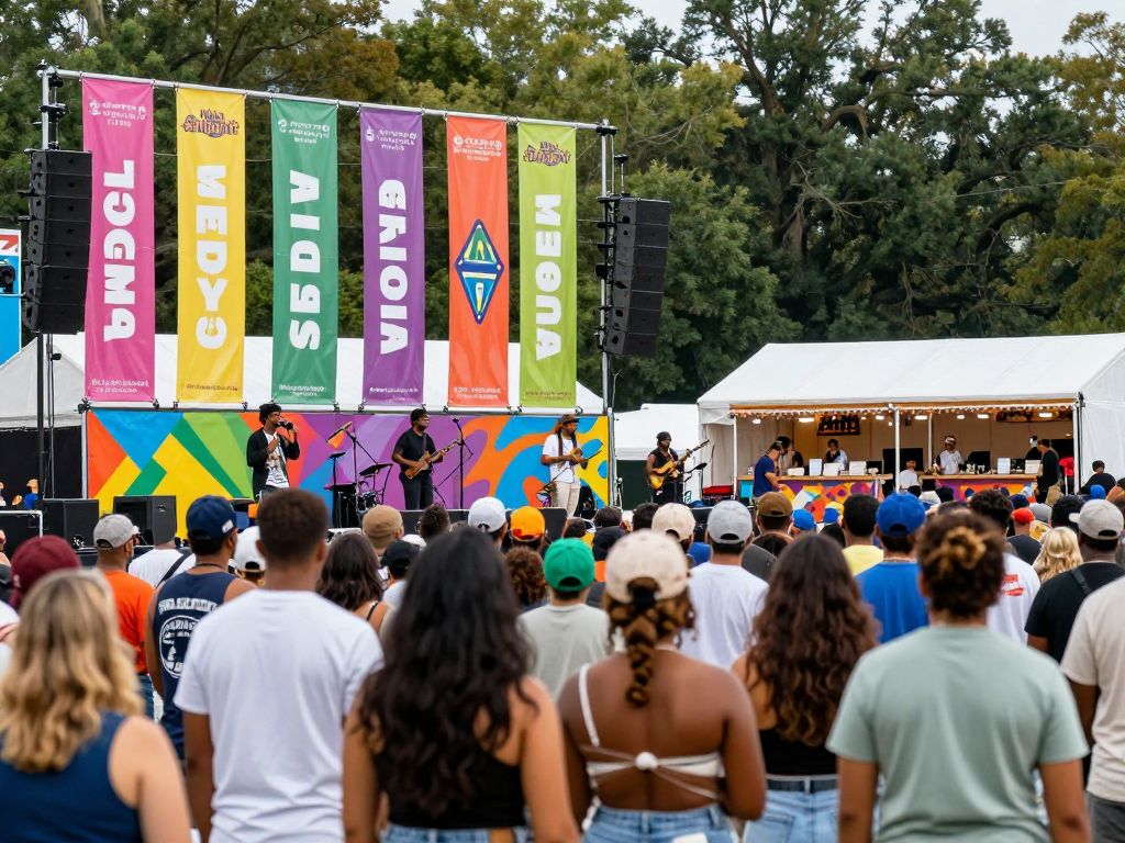 Crowd enjoying live music at the Atlanta music festival