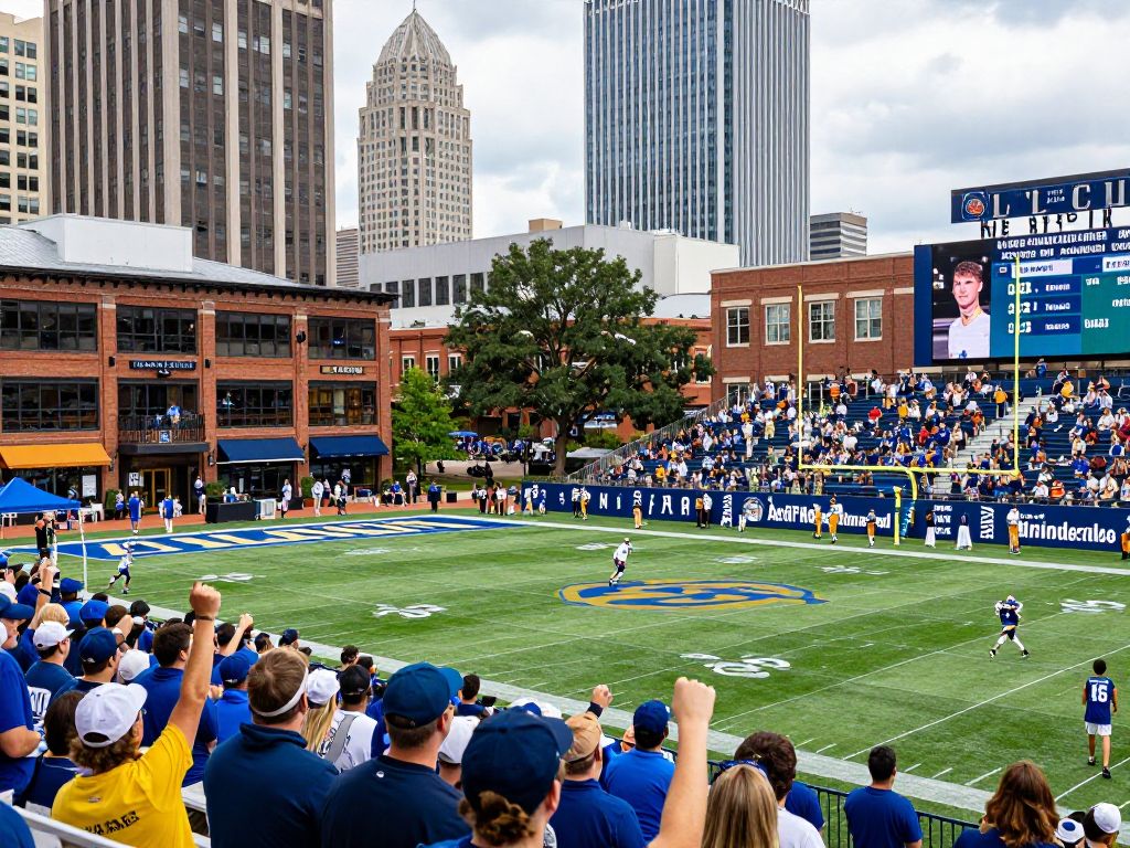 Fans celebrating during the Atlanta Peach Bowl