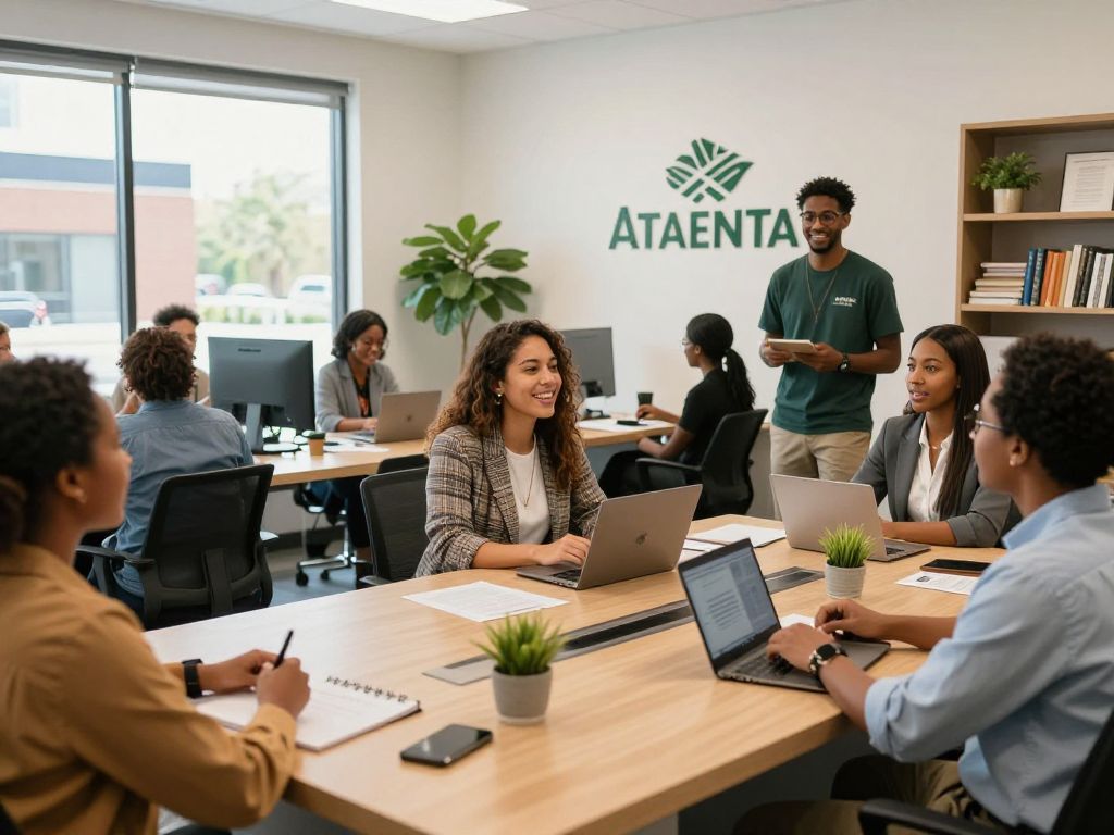 Real estate agents engaged in community service in Atlanta.
