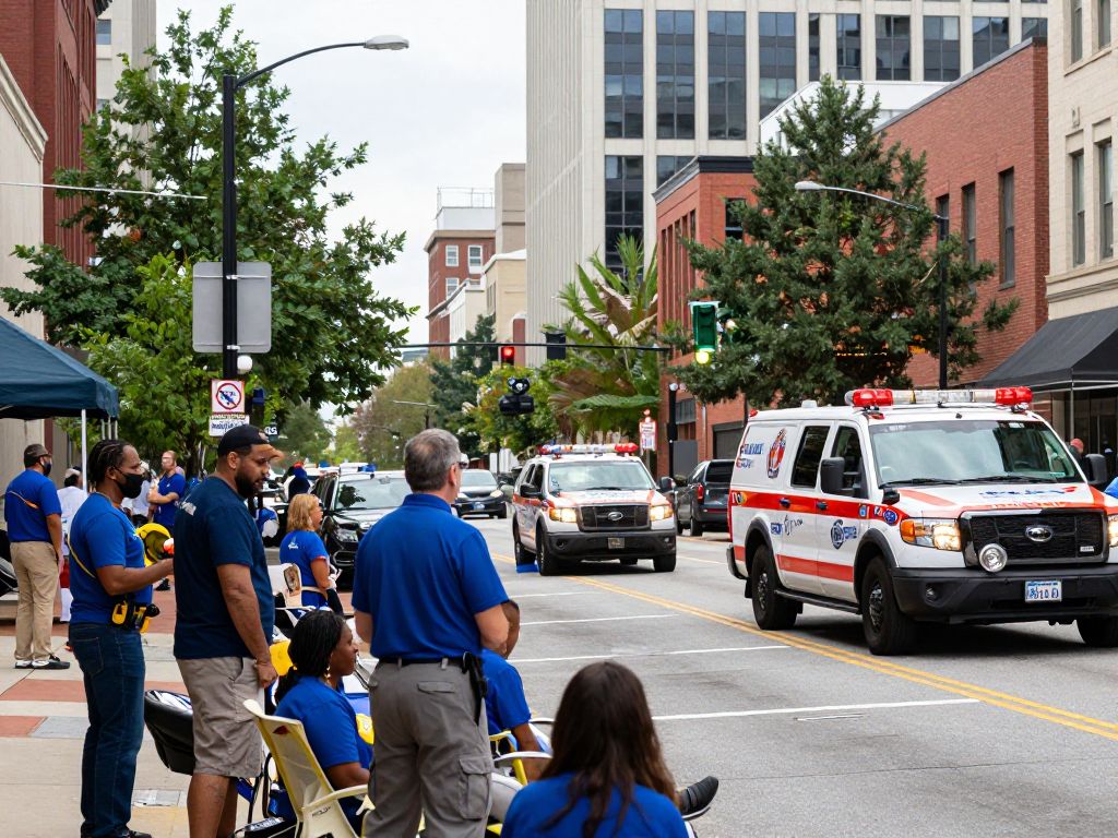 Emergency services at the scene of a shooting incident in Atlanta