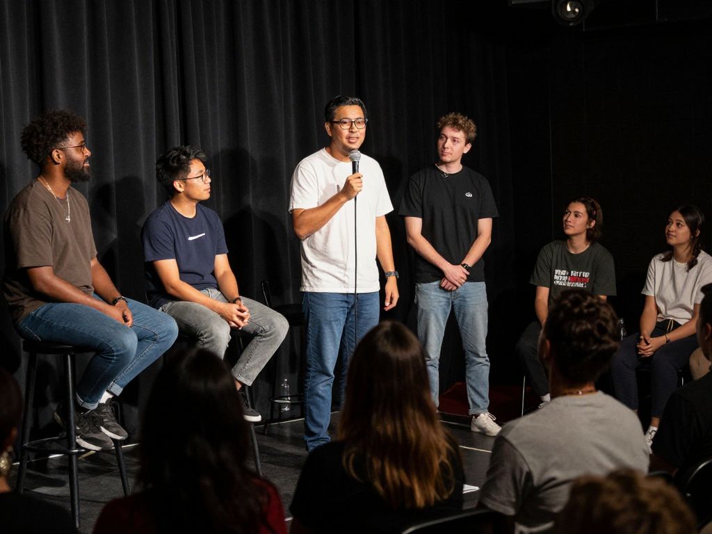 Atlanta's Shrink event featuring comedy, therapy, and improvisational performances.