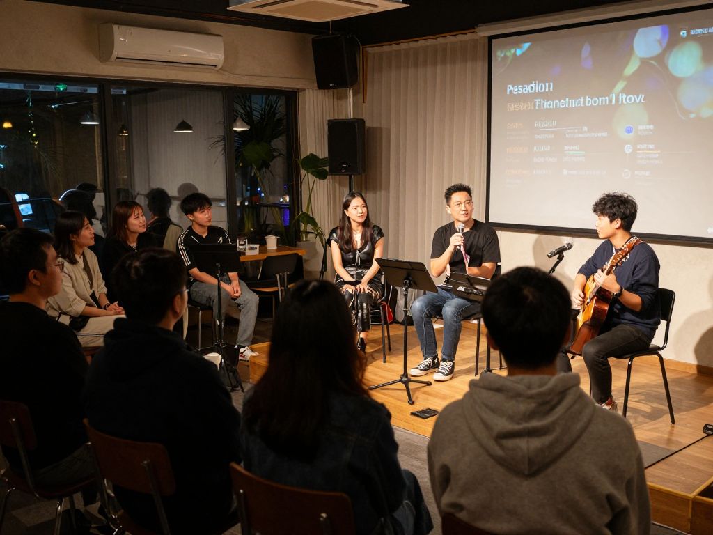 Audience enjoying stories at the Atlanta Storytellers event