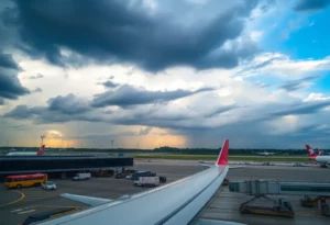 Stormy weather over Atlanta airport