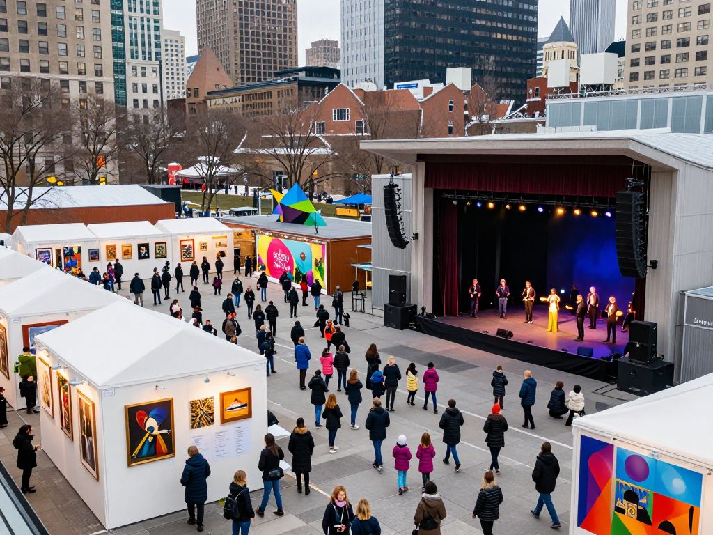 Scene from Atlanta weekend events including art fair and performances