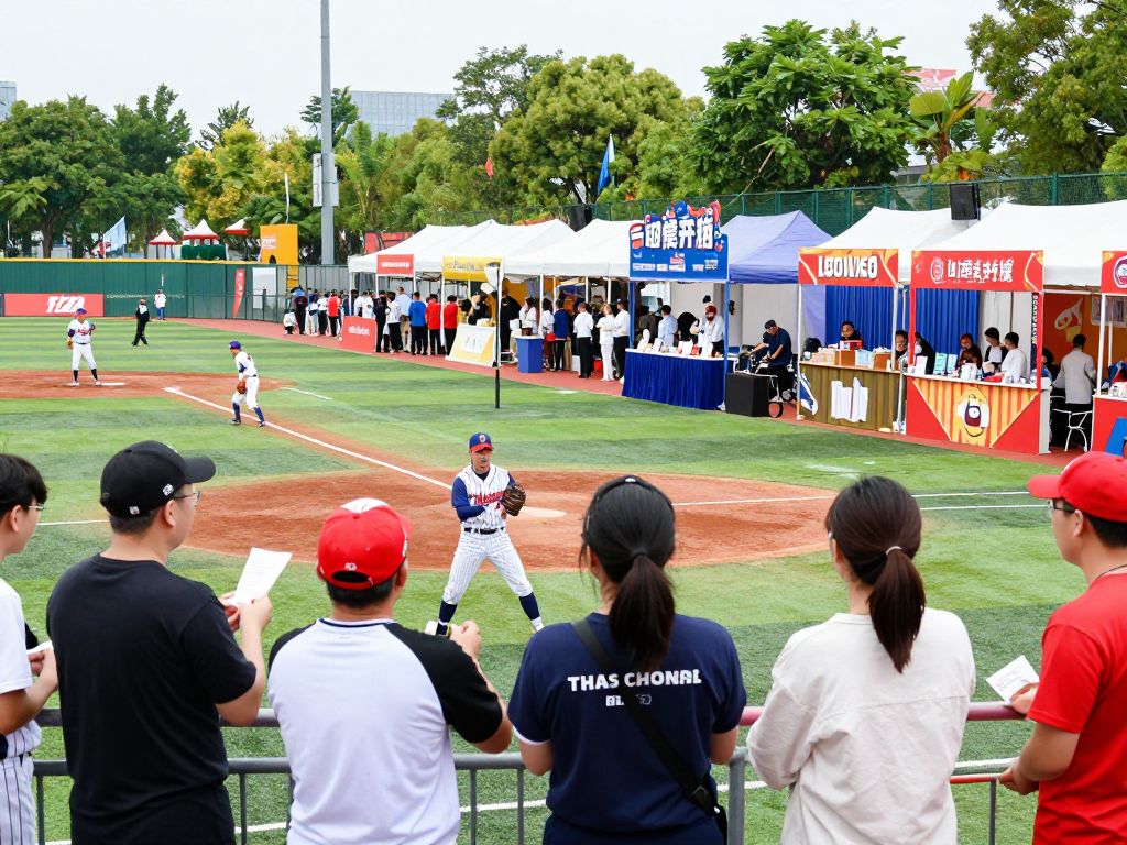 Scene from Braves Fest showcasing fans enjoying activities and player interactions.