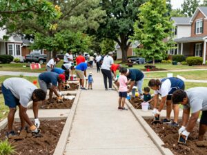 Residents of southwest Atlanta working together to create a walking lane