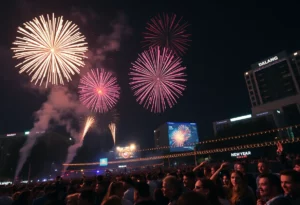 Digital drone show at Countdown Over ATL in Atlanta, GA