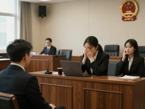 Interior view of a courtroom emphasizing justice and accountability.