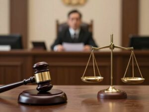 Courtroom scene related to pandemic fraud cases