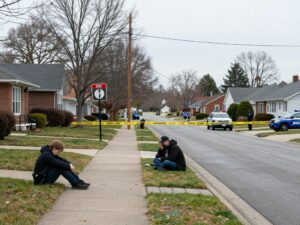 Police investigating a neighborhood in DeKalb County