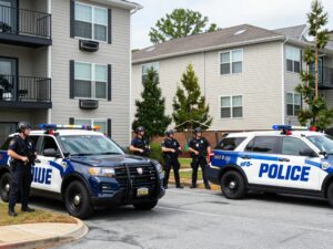 Police and SWAT team operation at Kislev Golden Gate Apartments