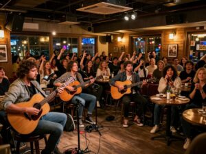 A lively crowd at Eddie's Attic enjoying live music
