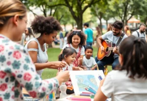 Families enjoying activities in Atlanta