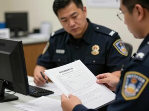 Federal agents investigating election documents.