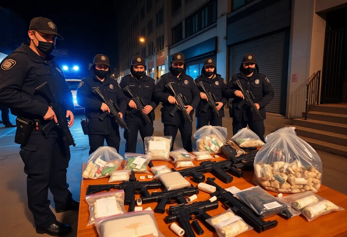 Seized drugs and firearms in a fentanyl distribution investigation