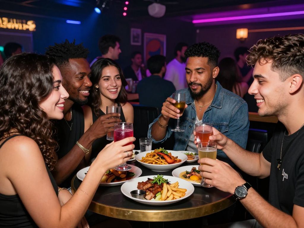 Crowd enjoying nightlife at Flirt Fridays in Midtown Atlanta