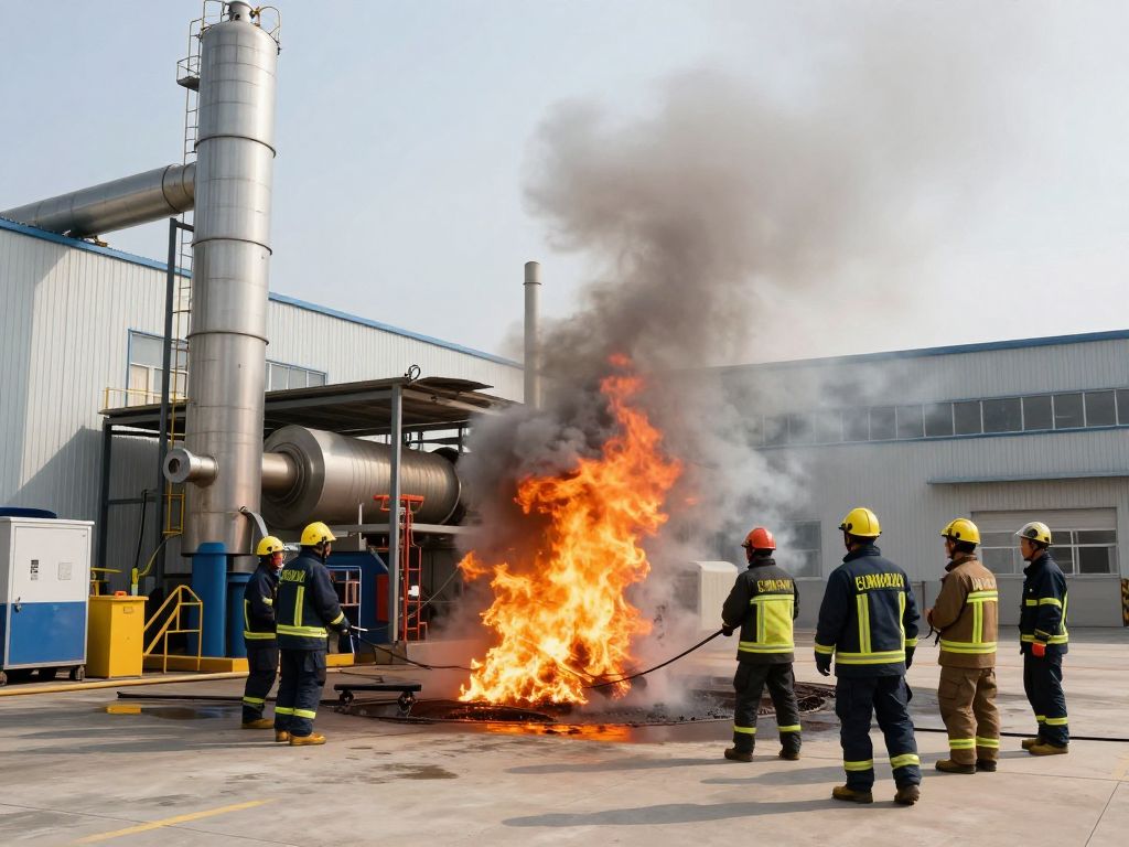 Emergency response team at Forest Park chemical fire site
