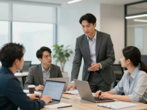 Image depicting teamwork and leadership at Frazier & Deeter consulting office.