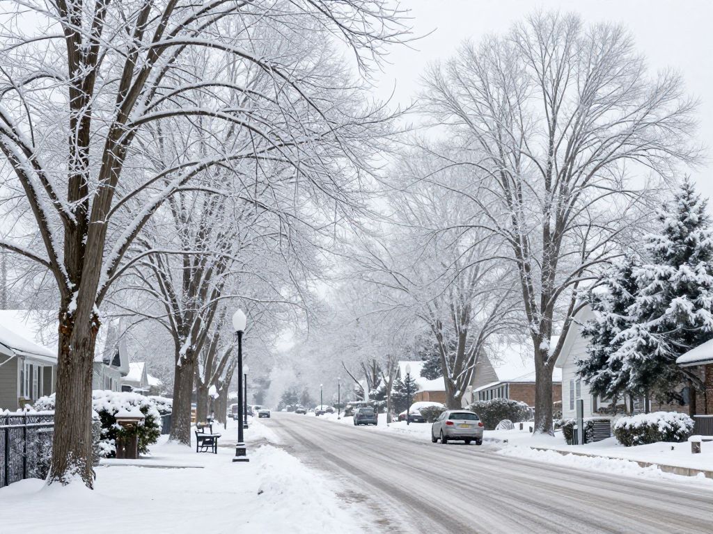Icy landscape in North Georgia during frigid weather