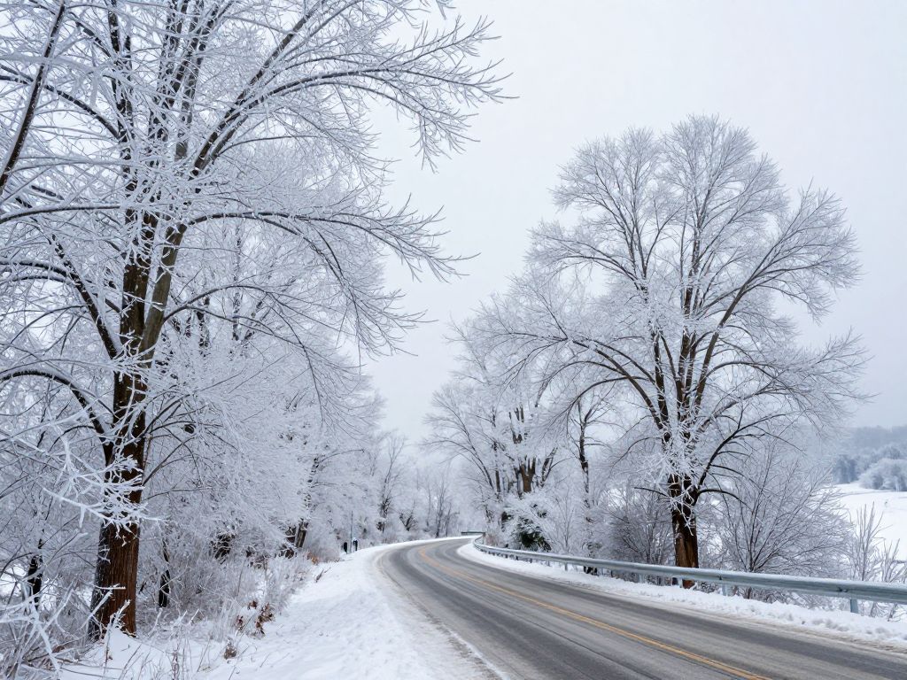 Winter landscape in Georgia after ice storm