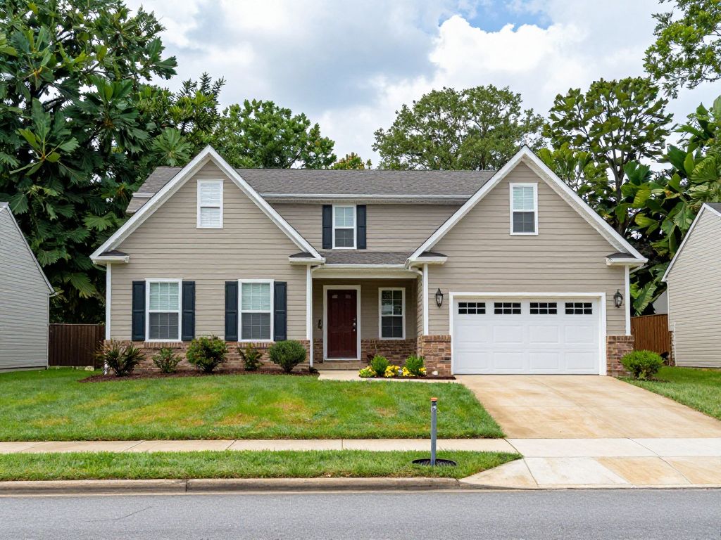 Quiet suburban home neighborhood in Gwinnett County