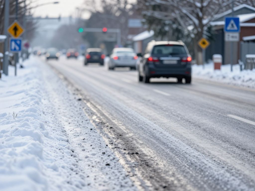 Icy road conditions in Georgia due to winter storm