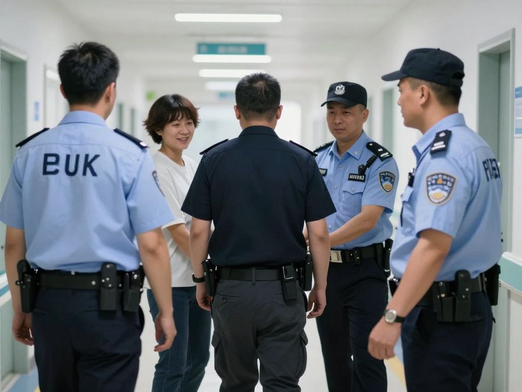 Security protocols during inmate transport at a hospital